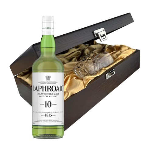 Laphroaig 10 Year Old Single Malt Whisky In Luxury Box With Royal Scot Glass